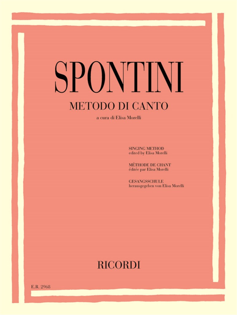 Gaspare Spontini: Metodo di Canto